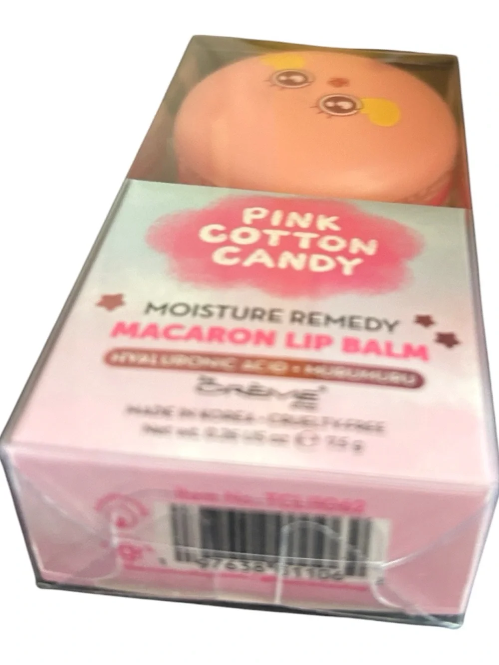 4/$20 The Crème Shop Pink Cotton Candy Macaron Lip Balm